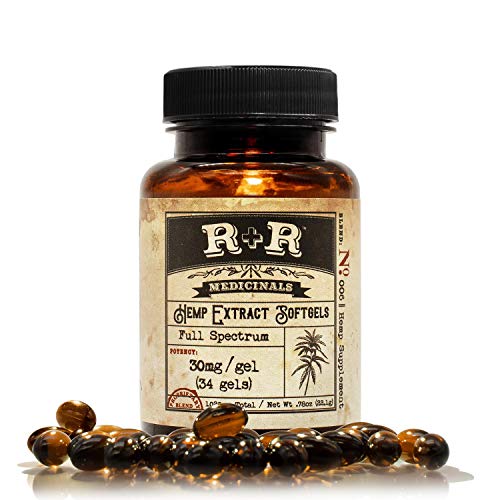 Hemp Oil Capsules 1000mg - Softgels Made with Organic Extract - Pain Relief, Anxiety, Stress Relief, Mood Support, Skin Care (1000mg Total, 30mg per Gel, 34 Count, 30-Day)