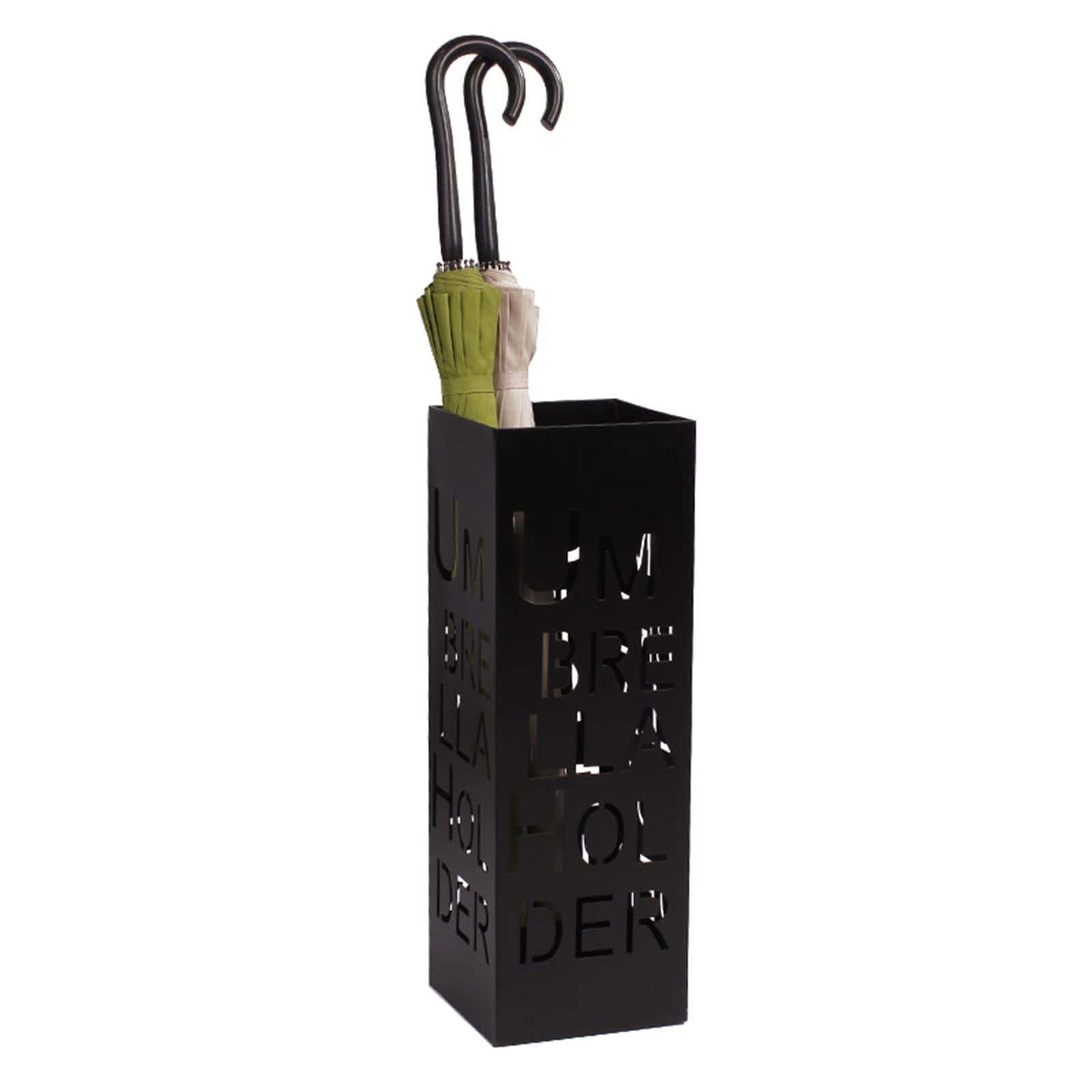 Porte-parapluies en métal noir avec lettres créatives pour couloir