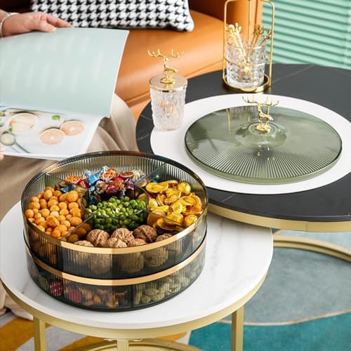 Plateau à fruits secs empilable avec couvercle – Plateau de collation divisé pour les fêtes, parfait pour les noix, les fruits secs, les biscuits et les apéritifs