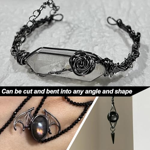 ZDLSDL Basteldraht 1mm,Schwarz Basteldraht ø1mm x 50m,Aludraht 1mm Aluminiumdraht,Draht zum Basteln, ideal für Schmuckherstellung,Bindedraht und Modellierdraht.(1.0mm50M-Black)