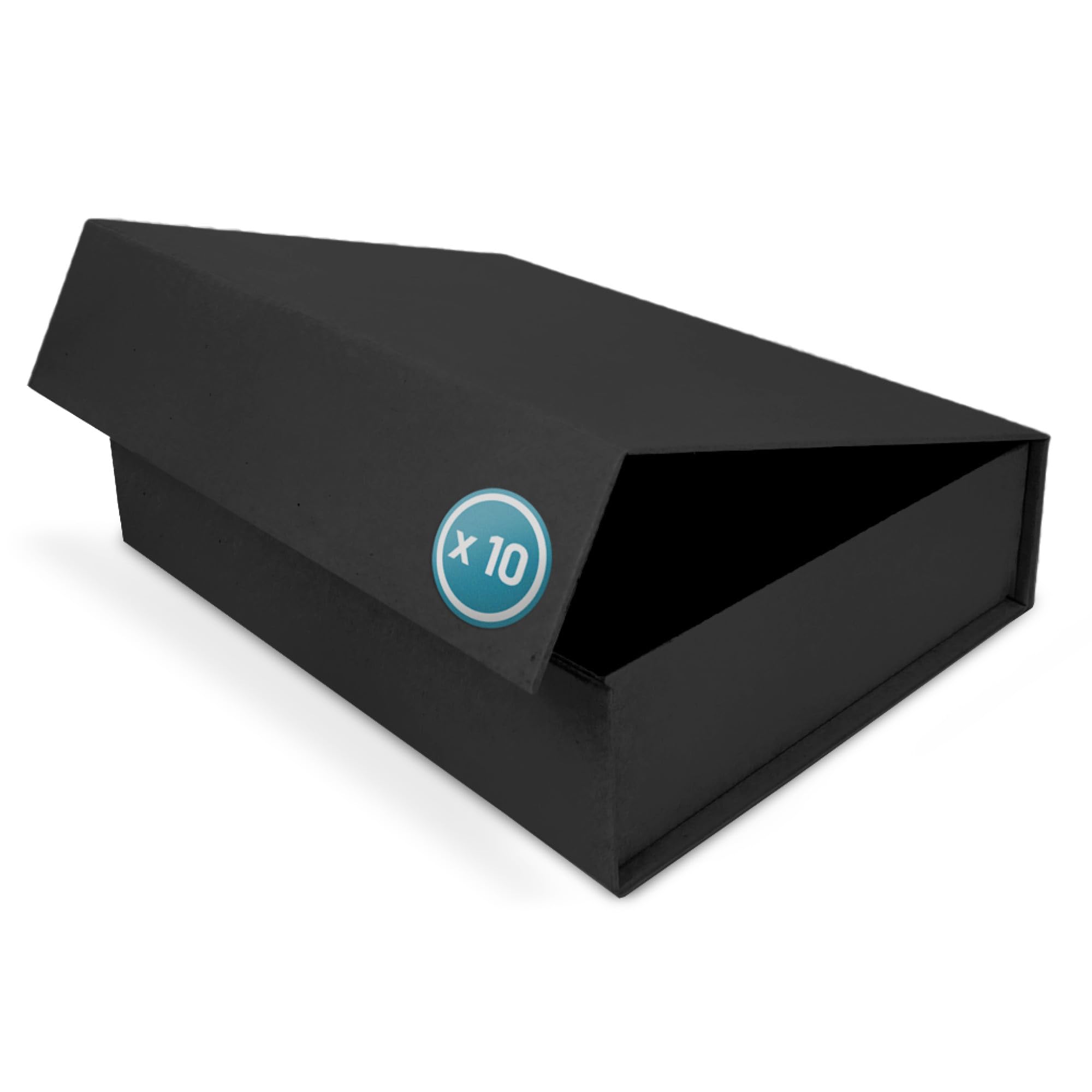 Verpackungswelt Geschenk-Box mit Deckel | 23 x 17 x 7 cm (10er Pack) | Geschenk-Karton mit Magnet-Verschluss | Perfekt für Geburtstag, Hochzeit, Weihnachten, Geburt | Geschenk-Verpackung Schwarz Matt