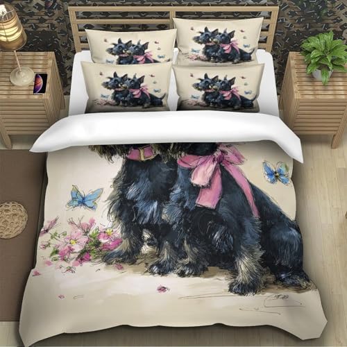Parure lit enfant Scottish Terrier housse de couette microfibre - 5