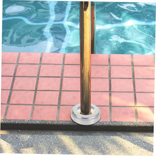 Placas escutcheones para escaleras de piscina 4 piezas acero inoxidable miniatura 5