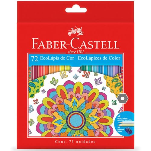Lapis de cor, Faber-Castell, Ecolápis 72 cores,Multicor