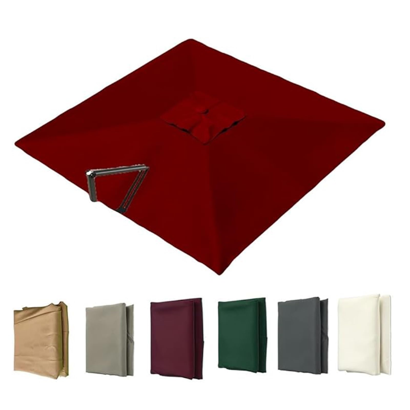 Replacement Canopy for 3.0M Square Cantilever Parasol, Outdoor Garden Umbrella Replacement Canvas, 8 Ribs UV Protection Replacement Cover(Red,3 x 3.0m (9.8 x 9.8fti))