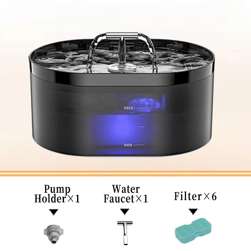 Fuente de Agua para Gatos en Forma de T de 2,2 L con Filtro,