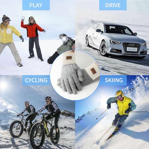 Homealexa Winterhandschuhe Touchscreen Handschuhe Strick Fingerhandschuhe Sport Warm und Winddicht Winterhandschuhe für Skifahren Radfahren und SMS, Geeinget für Damen und Herren