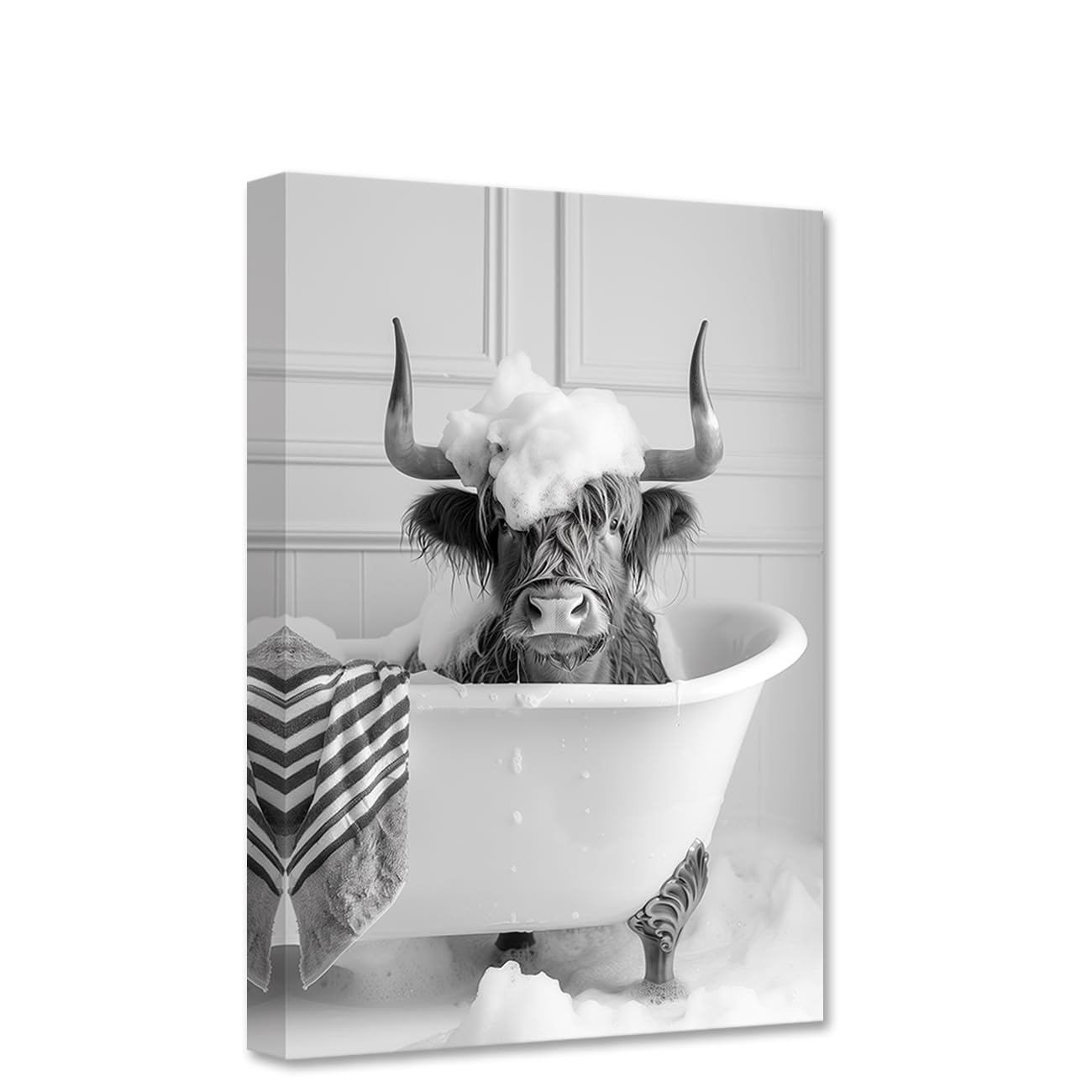 Art de salle de bain vache - Art vache dans la baignoire