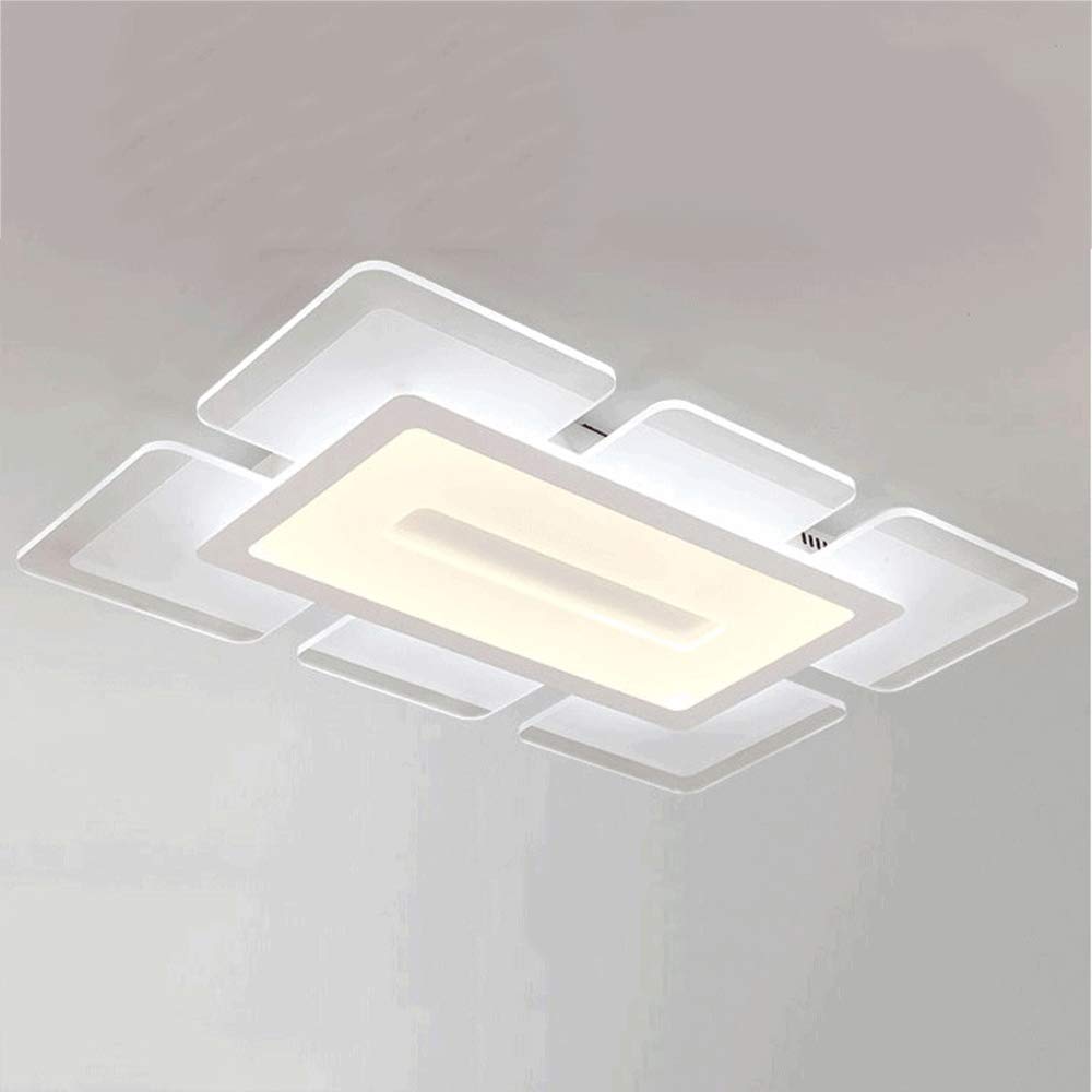 Rectangle Ceiling Light LED Dimmable With Remote Control Ultra-Thin Acrylic Ceiling Lamp Modern Living Room Decoration Lighting,TricolorDimming-60 * 40CM