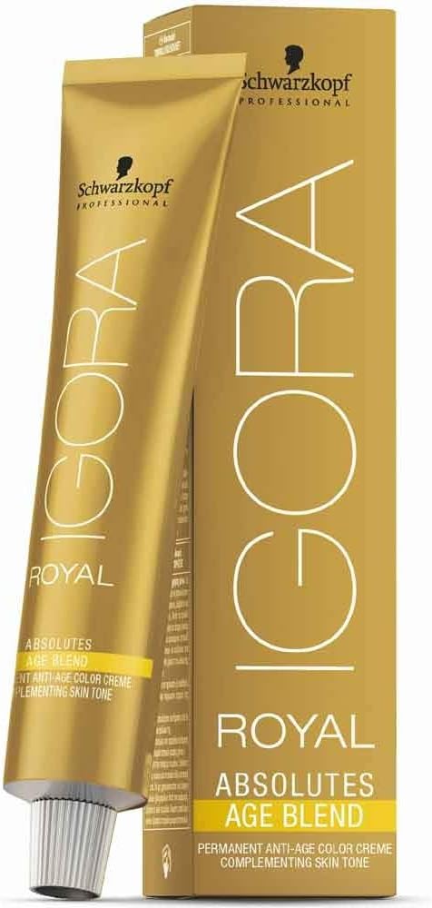 Schwarzkopf Igora Royal Absolutes Permanent Anti-Age Color Creme 8-01 Light Blonde Nature Cendré, Pack of 1 (1 x 60 ml)