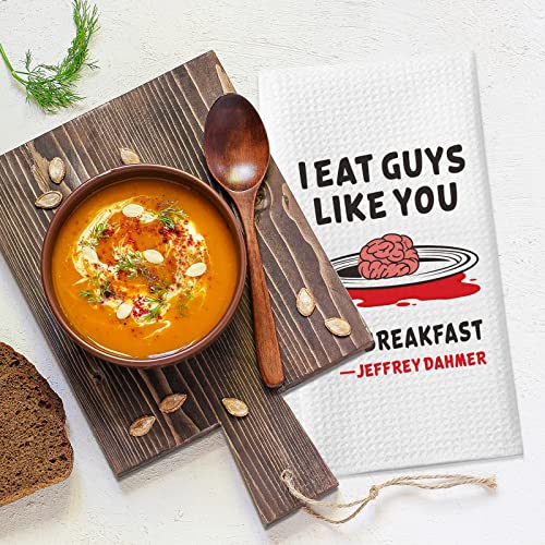 Cheroloven Jeffrey Dahmer Kitchen Towels, 2 Pack Funny Gothic Bathroom Towels, Serial Killer Gifts For Women Men, True Crime Bathroom Decor, Jeffrey Dahmer Merchandise #TOP5