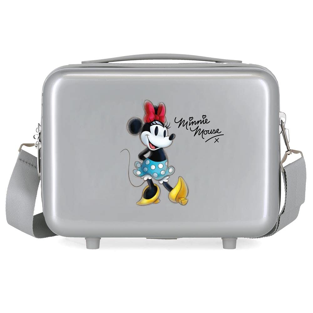 Disney Mickey and Minnie Travel Cabin Toilet Bag White Rigid ABS Joumma Bags, Minnie, Standard Size, Adjustable Toiletry Bag