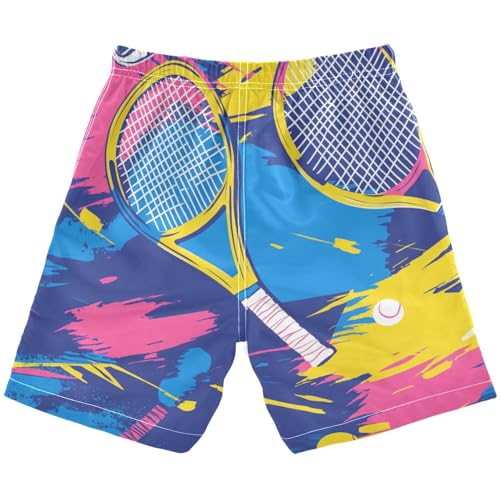 Boys Beach Board Shorts Tennis Blue Graffiti Swim Trunk Teen Swimwear 8-16Y2