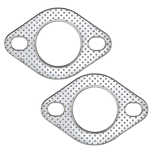 Image of 2 Inch 51mm Exhaust Gasket 2 Bolt for Muffler Flange Manifold High Temperature Graphite w /Fire Ring 2 Pcs