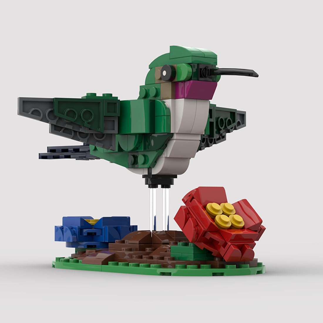 Ruby-Throated Hummingbird Mini Building Blocks and Construction Toy, Collectible Bird-Themed Model to Build and Display, Great Gift for Birthdays, Christmas (235 PCS)