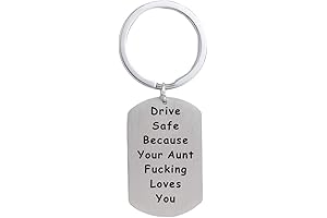 Daughter Son Gifts Keychain Driver Safe Keychain Fucking Love You from Mom Dad