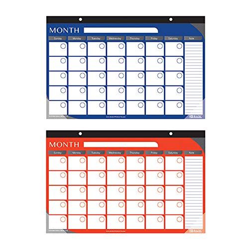Bazic 11 x 17 inches Undated 12-Month Desk Pad Calendar, Case of 48