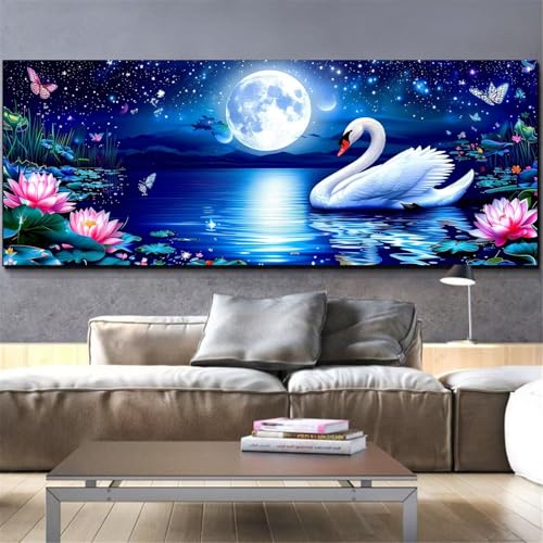 Kit Complet Diamond Painting Cygne Offrir une Activité Artisanat et Peinture Numéro
