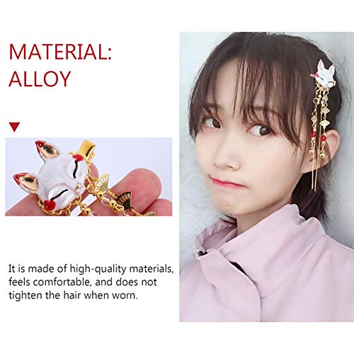 Lurrose Pearl Hair Clip 2pcs Japanese Geisha Hair Clips Chinese Vintage Tassel Hairpin Kimono Bride Hanfu Hair Accessory for Women Girls Wedding Hair Clips - Image 4
