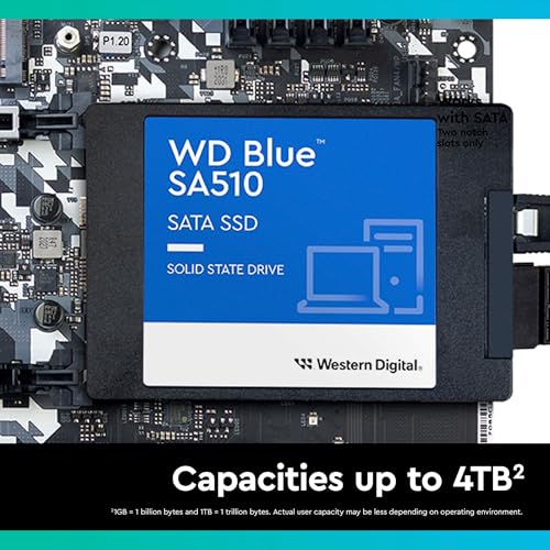 WD Blue SA510 250GB 2.5" SATA SSD with up to 555MB/s read speed, black,blue - Image 3