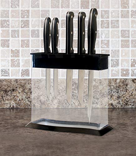 Knifedock Wave By Storage Technologies. Revolutionary Kitchen Countertop Knife Storage. A Beautiful Way To Display And Identify Each Knife At A Glance.the Next Generation Knife Block.(Holds 15 Knives) #TOP1