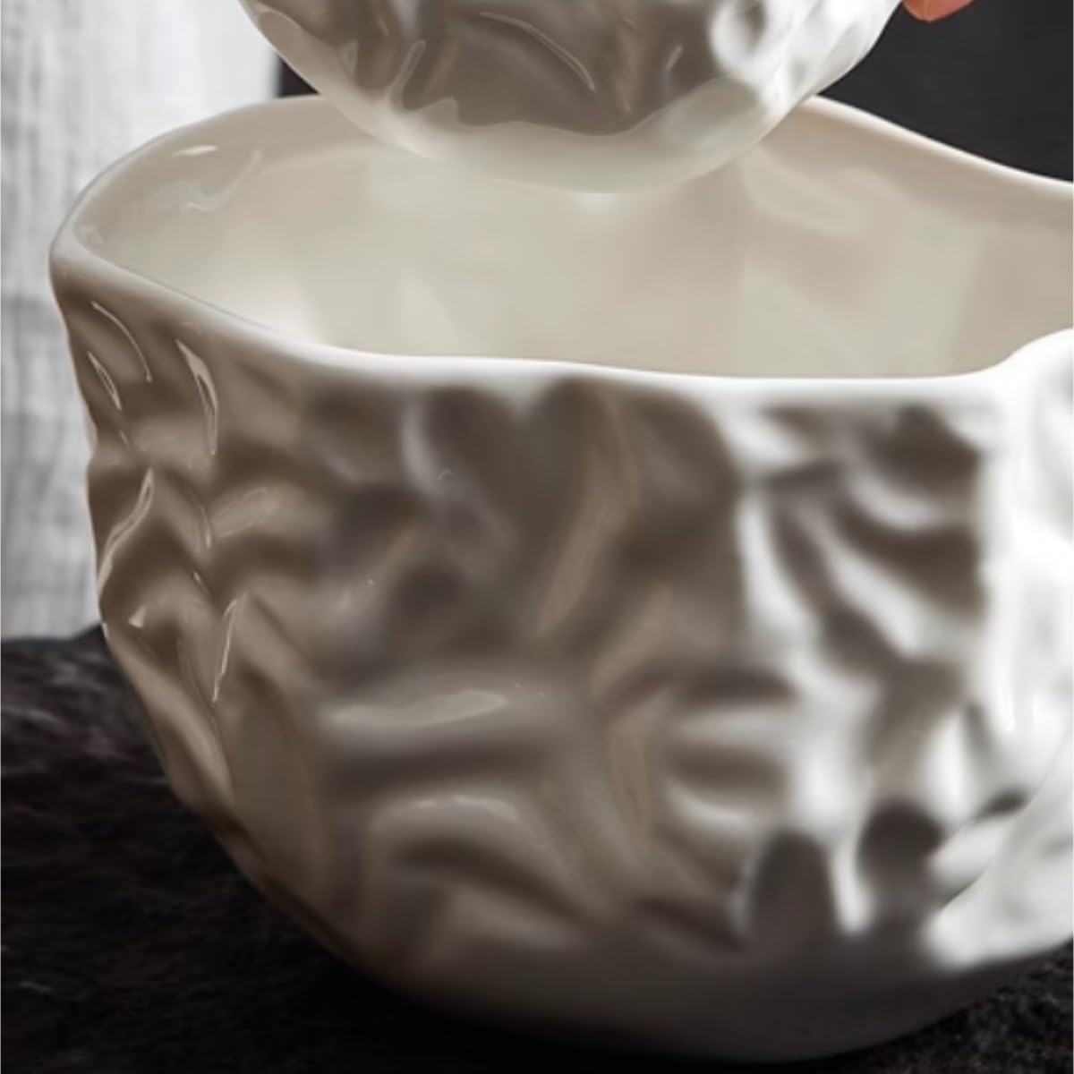 Salsiera per condimenti per insalata, in ceramica, per uso domestico, bistecca occidentale, salsa, salsa, salsa, salsa a bocca appuntita, per cucina e ristorante (9,3 x 6 cm)