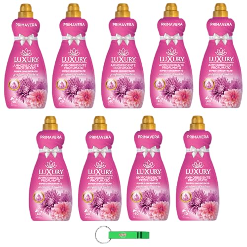 Luxury Ammorbidente Primavera, ammorbidente concentrato, detersivo liquido per bucato, 40 lavaggi, 900 ml + portachiavi Beni Culinari