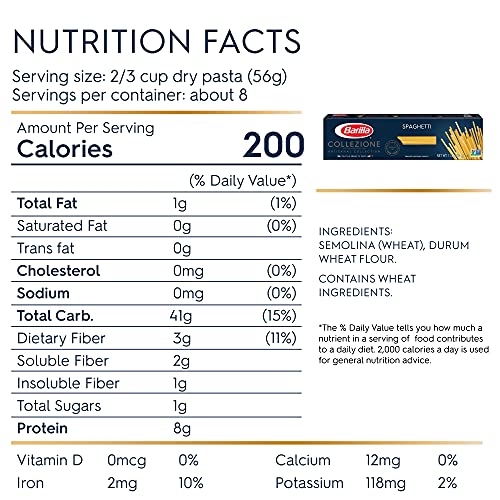 Barilla Collezione Spaghetti Pasta, 16 Oz. Box (Pack Of 20) - 8 Servings Per Box - Pantry Friendly Artisanal Pasta - Non-Gmo, All Natural Ingredients, No Preservatives #TOP3