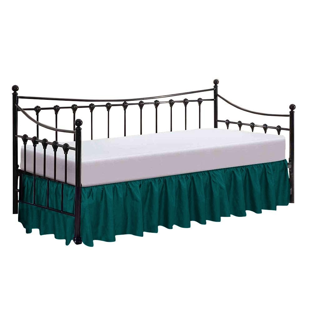 Day beds Three Side Coverage Easy fit Dust Ruffle Bed Skirt with Split Corners for Made with Fresh