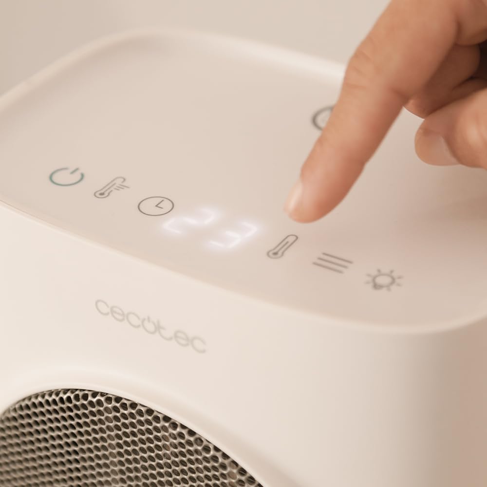 Cecotec Calefactor Cerámico de Sobremesa ReadyWarm 1570 Max Ceramic Smart White. 1500 W, Ceramic Technology, Pantalla Digital, Termostato RegulableBlanco