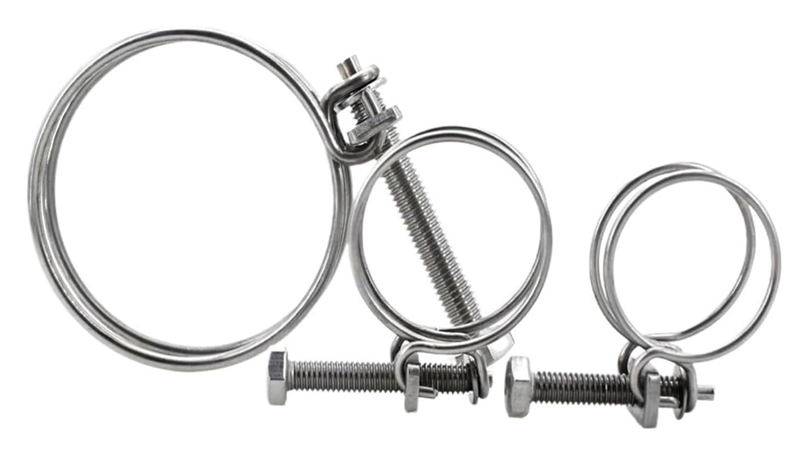 Wbtajzhy One Color Double Wire Hose Clamp 304 Stainless Steel Adjustable Clamps Multiple Sizes(25X2(5Pcs))