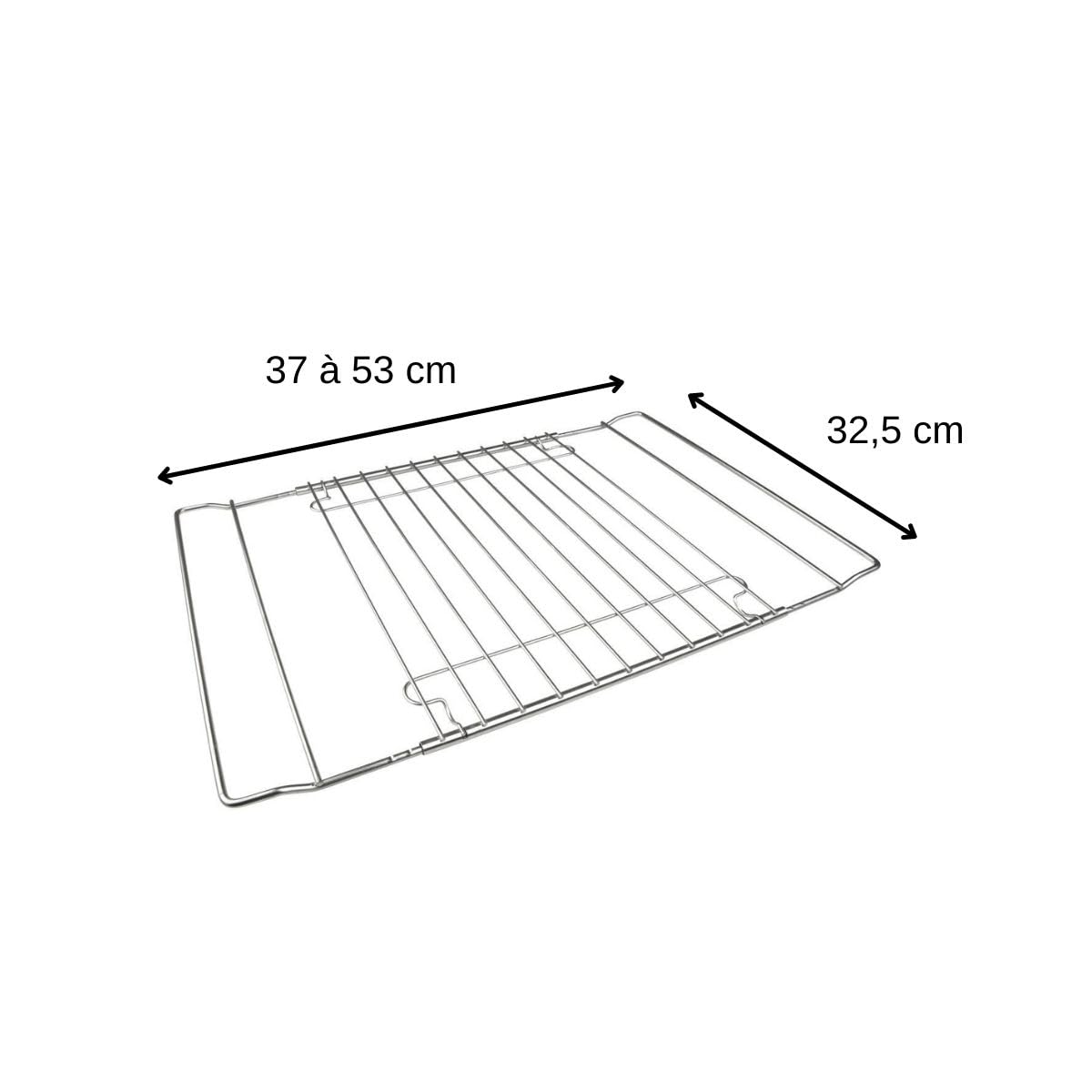 Zenker 7225 Grille de four extensible, grille de four universelle, grille pour four, Acier inoxydable, Argent, 37-53 x 32,5 x 1 cm