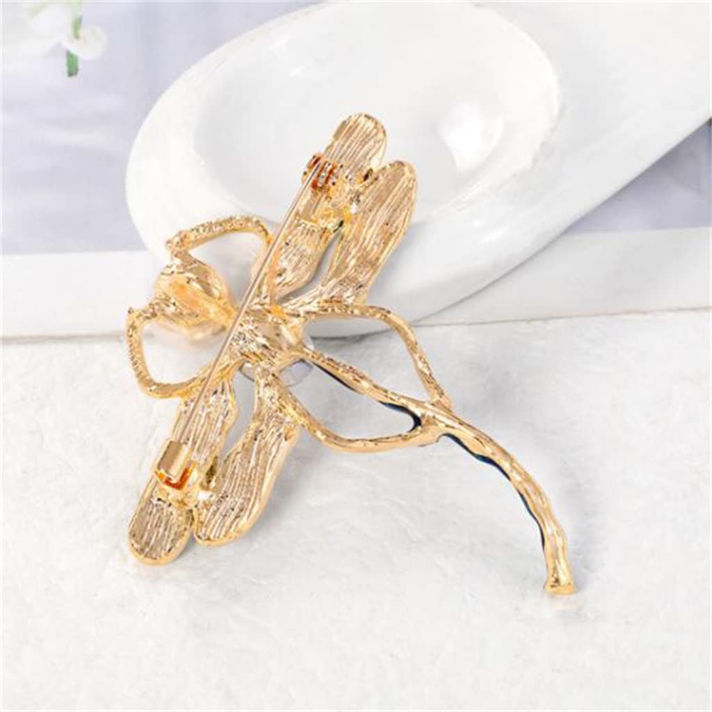 Europäische und amerikanische bemalte Libellen-Corsage-Pin-Legierung mit Diamant-Tropföl-Brosche, Kleidungszubehör-Pins