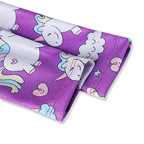 HOZIY Gymnastics Leotards for Girls Unicorn Pink Purple Sparkly Dancewear Activewear Quick Dry