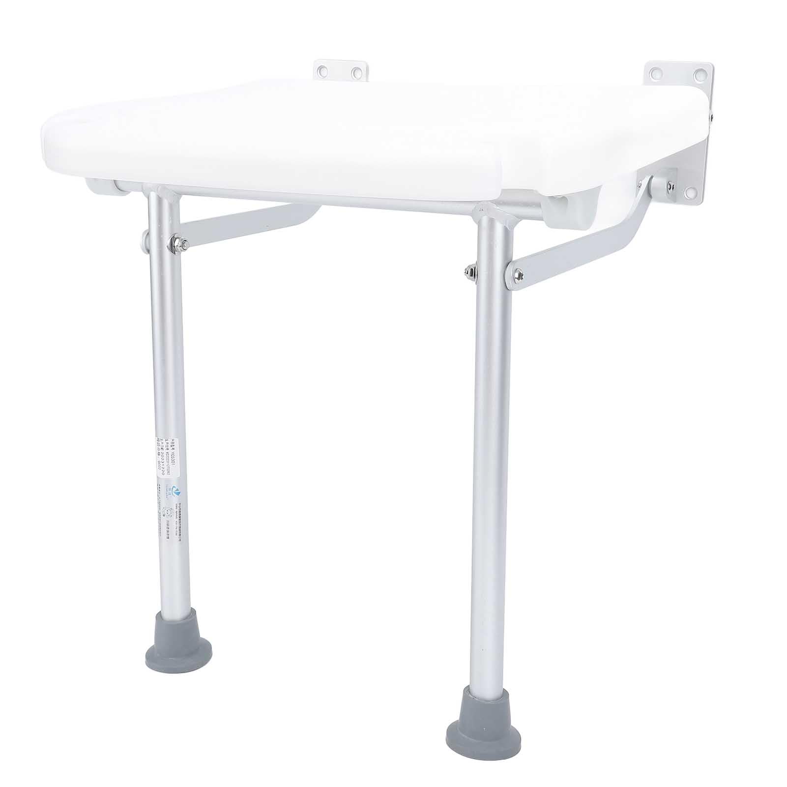 Para aleación de aluminio, para silla de ducha plegable, estructura estable, anti -deslizamiento, montaje en la pared, para baño de ducha, para ancianos y embarazadas