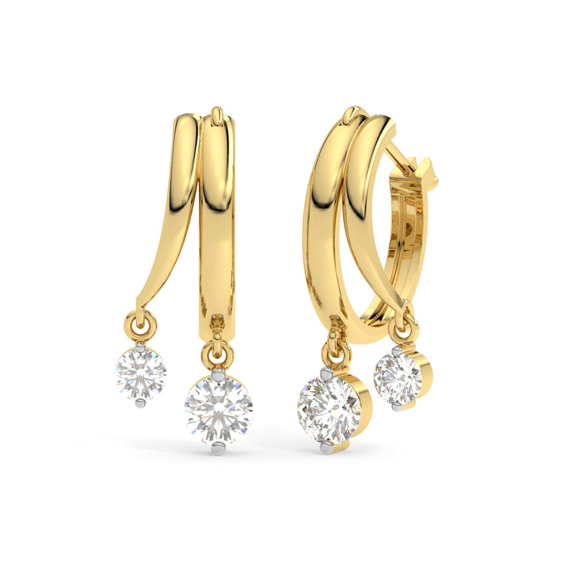 CLARA 925 Sterling Silver Drops Hoop Bali Earrings | Gold Rhodium Plated, Swiss Zirconia | Gift for Women & Girls (B0CNPD9S8C) Amazon Price History, Amazon Price Tracker