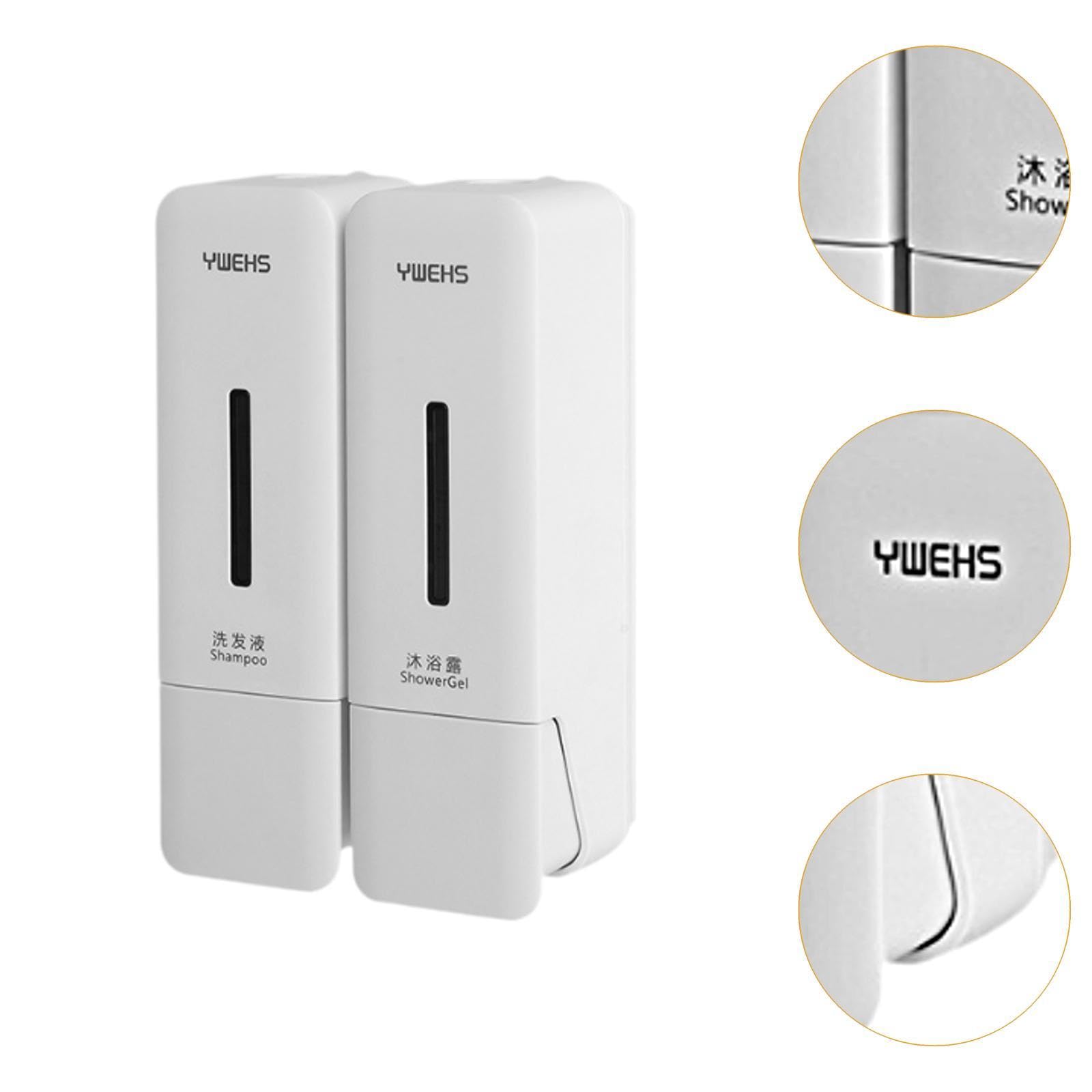 Sharplace Dispenser di Sapone a Muro Dispenser di Lozione Pulsante Dispenser Manuale di Sapone Liquido per Mani da 250 Ml per Cucine di Hotel, Bianco, Doppia Griglia