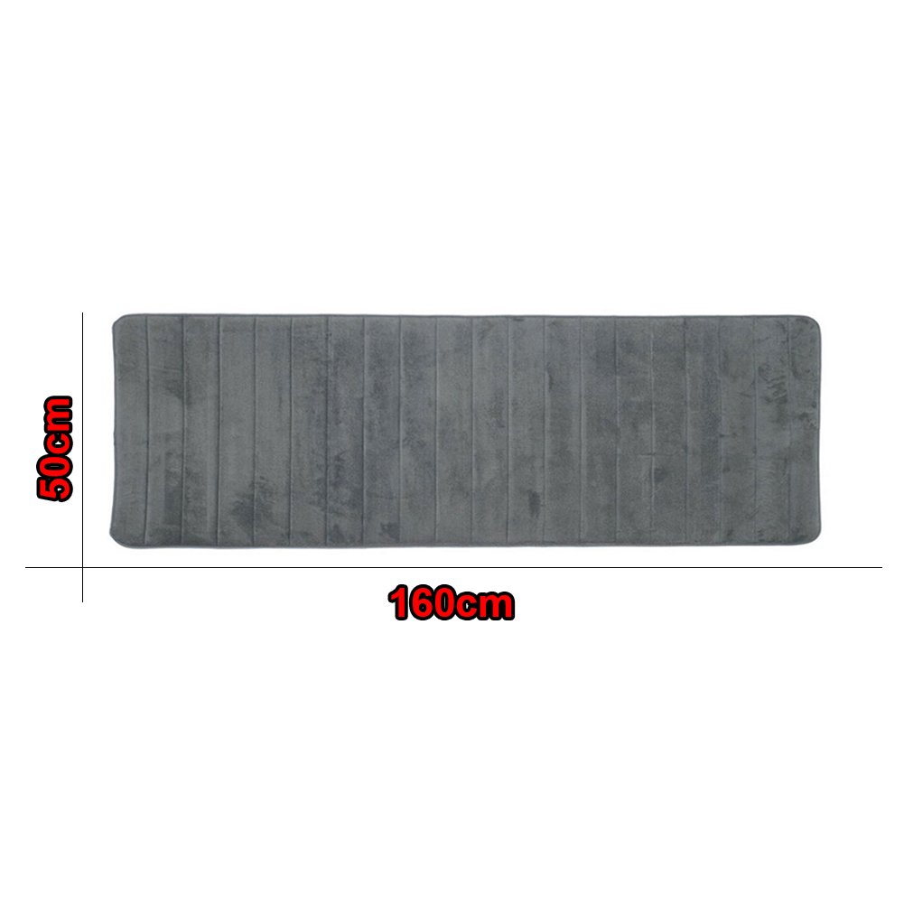Tappetino Da Bagno Memory Foam | 160x60cm | Antiscivolo | Microfibra Assorbente | Grigio Scuro