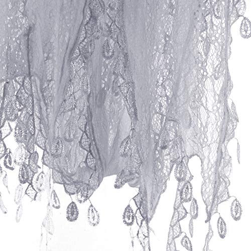 SILVERFEVER Infinity Loop Figure Eight Lace Scarf Vintage Fringe Spring Summer Wear4