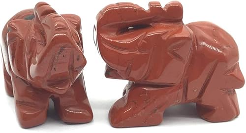 Miniatura 8 de EDEN'S CALL 2 figuras de elefante de cristal de cuarzo rosa curativo natural de 1.5 pulgadas, estatuas de animales de piedra anheladas para