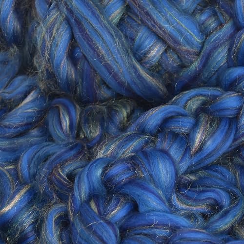 Image of Combed Top Roving. Limited Edition Fiber for Spinning, Needle Felting, Wet Felting, Weaving and Crafting. Fancy, Colorful, Exotic Designer Blend, Phasian