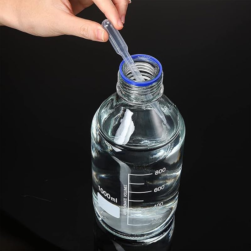 Image of OCTA Borosilicate Glass Narrow Mouth Reagent Bottle with Screw Cap 50ml Pack of 6 - Durable, Thermal Shock Resistant, and Leak-Proof. Ideal for Secure Storage Laboratory Chemicals and Samples