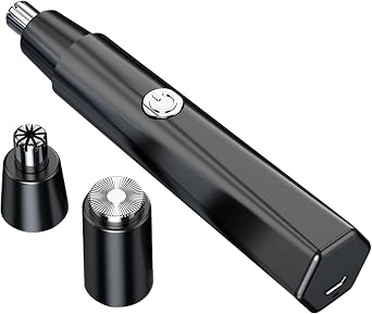 Ear and Nose Hair Trimmer with Replaceable Shaving Head, 360 Round Angle Rotating Blades Painless Facial Hair Clipper