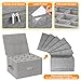 Kukikan Wine Glass Storage Box 2-Pack, Stemware Container Cases, Stackable w/Hard Shell Top Sides Bottom, Moving Supplies, China Storage Containers for 24 Crystal Glasses Drinkware 9.2'' Tall, Grey