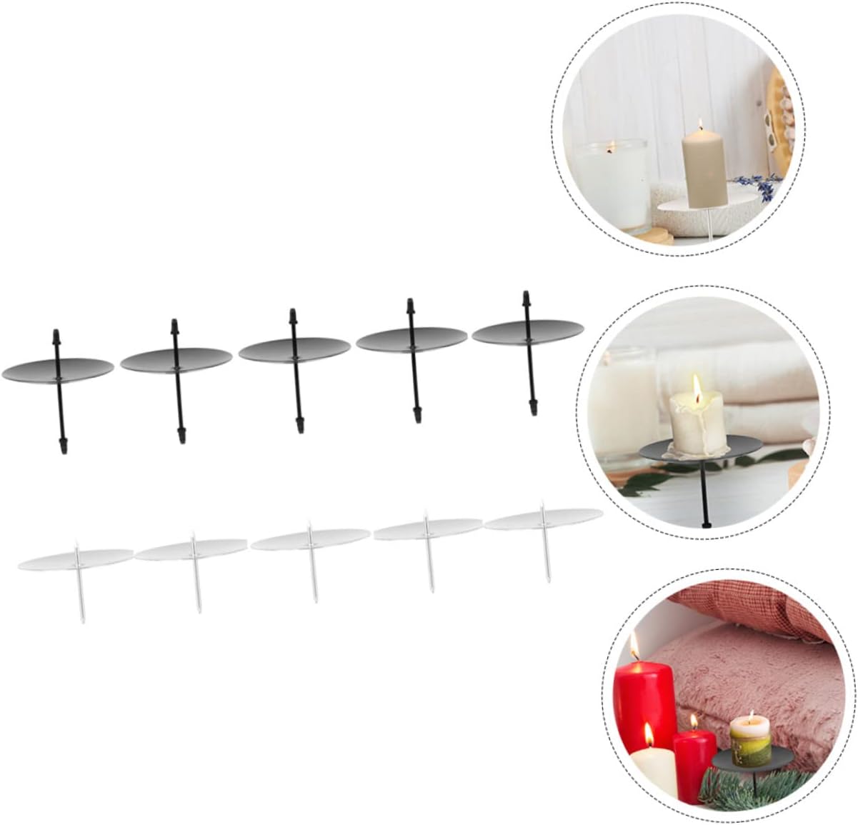 IMIKEYA 10pcs Candle Holder Shelves Metal Candles Holder Christmas Centerpieces Plate Christmas Canlde Stand Fixing Accessories Stand Plate Party Decor Wick Drip Tray