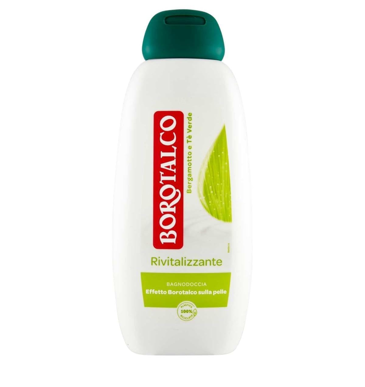 12x Borotalco Bagnoschiuma Rivitalizzante - Duschgel mit Duft nach Bergamotte und Grüner Tee - Weiche, Glatte und Samtige Haut - Körperreiniger 450ml + Beni Culinari Kostenloser Schlüsselanhänger