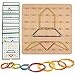 Geotboard in legno con carte di fantasia d'attività e Rubber Band - Spille Pegboard con fascia di gomma Montessori Puzzle di forma Inspire l'immaginazione e la creatività del bambino