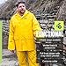 Pioneer Waterproof PVC Work Suit for Men – Repel Rain Gear Yellow Safety Jacket and Bib Pants - 3 PC Set With Detachable Hood - X-Large