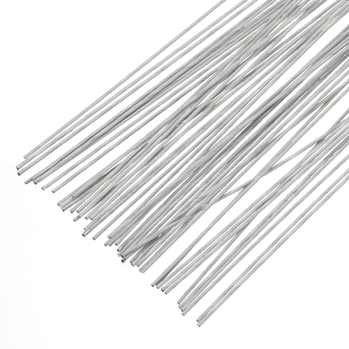 Tallos de alambre para flores artificiales y manualidades, 50 piezas de calibre 18 blanco