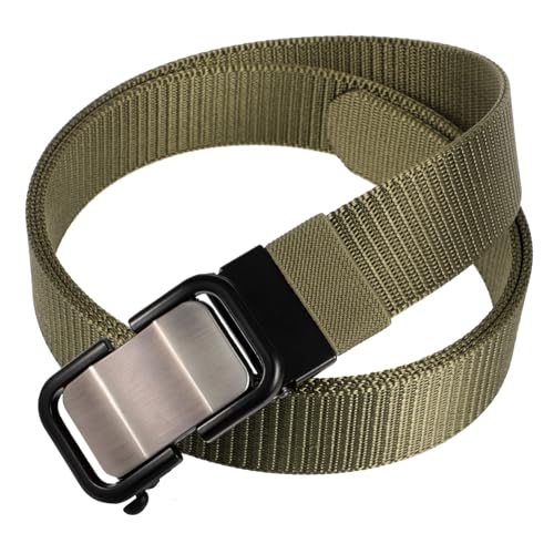 VALICLUD Stylish Men's Casual Nylon Waistbelt Automatic Buckle and Breathable Design for Comfortable Fit for Jeans and Everyday Wear Green